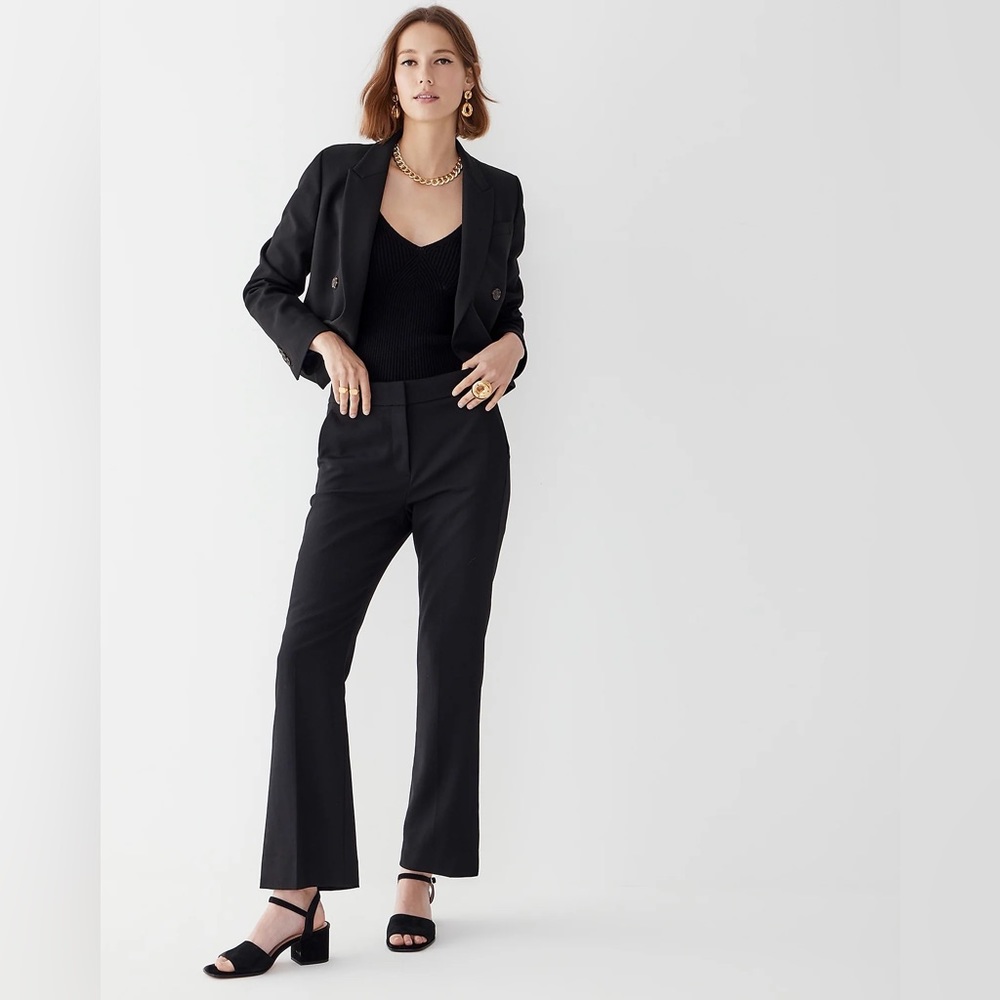 J.Crew Willa cropped flare pant in Italian city wool blend BK266